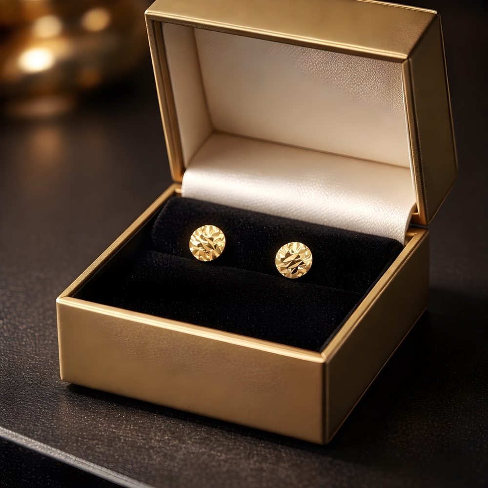 *NEW* Elegant 18k Gold Plated Textured Stud Earrings